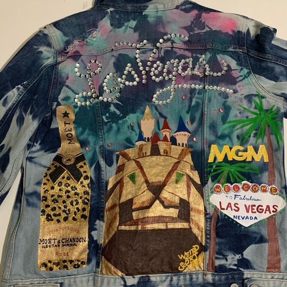 Jackets & Coats Custom Hand Crafted Las Vegas Denim Jacket Poshmark